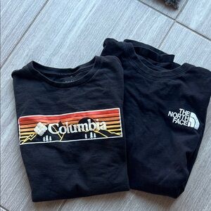 Columbia & North Face Black Graphic T-Shirt Set
